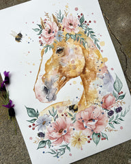 Polly The Palomino - Watercolour Art Print