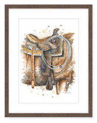 Western Saddle - Watercolour Art Print
