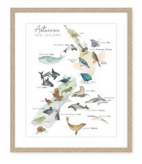 Aotearoa NZ Map - Watercolour Art Print