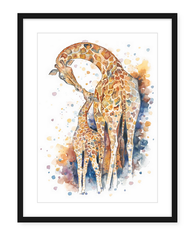 Giraffe Love - Watercolour Art Print - 2 available