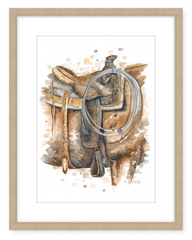 Western Saddle - Watercolour Art Print