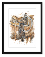 Western Saddle - Watercolour Art Print