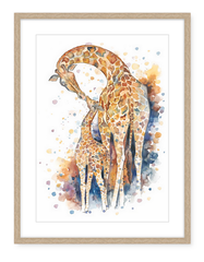 Giraffe Love - Watercolour Art Print - 2 available