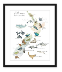 Aotearoa NZ Map - Watercolour Art Print