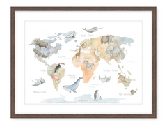 World Map - Watercolour Art Print