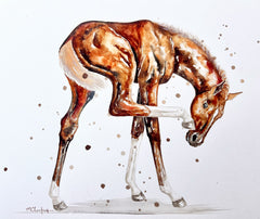 Chestnut Filly - Watercolour Mini Print