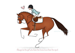 Love The Horse More Than The Sport - Cartoon Art Print