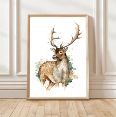 Fallow Stag - Watercolour Art Print