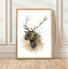 Wapiti Stag - Watercolour Art Print