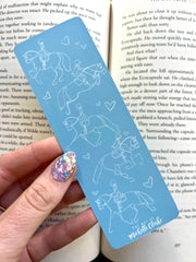 Double Sided Bookmark - Blue Equestrian