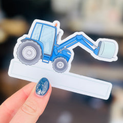 Blue Tractor - Vinyl Name Sticker