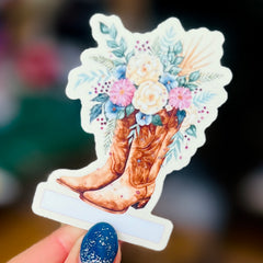 Cowboy Boots - Vinyl Name Sticker