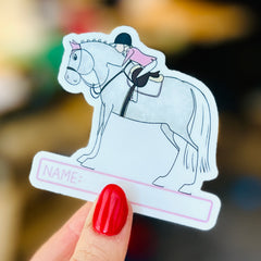 Pink Pony - Vinyl Name Sticker