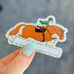 Show Jumping - Glitter Name Sticker
