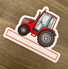 Red Tractor - Vinyl Name Sticker