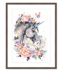 Ethel the Unicorn - Watercolour Art Print