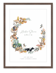 Whimsical Name Print (Boy) - Watercolour Art Print