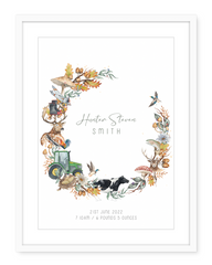 Whimsical Name Print (Boy) - Watercolour Art Print