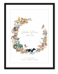 Whimsical Name Print (Boy) - Watercolour Art Print