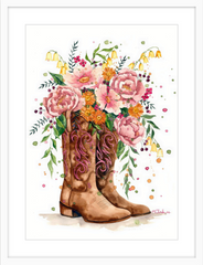 Cowgirl Boots - Watercolour Art Print