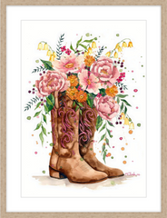 Cowgirl Boots - Watercolour Art Print