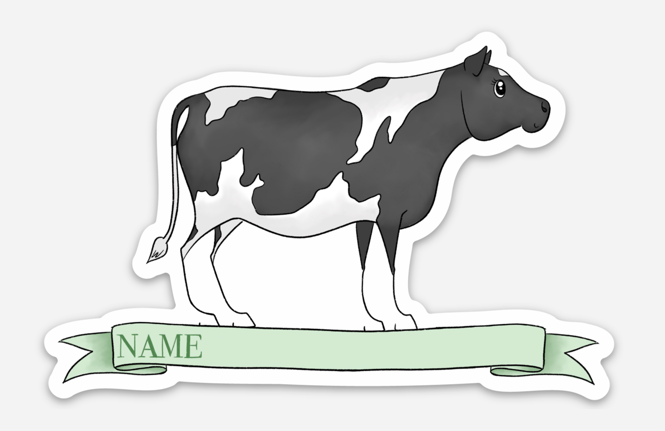 Penelope the Cow  - Vinyl Name Sticker