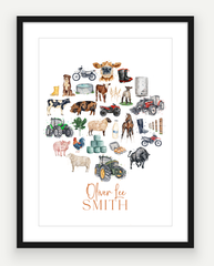 Personalised Farming Print - Watercolour Art Print