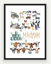 Farming 123 - Watercolour Art Print