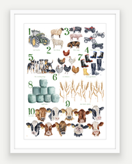 NEW Farming 123 - Watercolour Art Print
