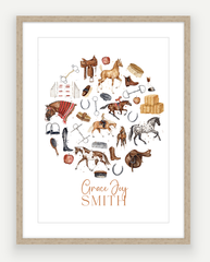 Personalised Equestrian Print - Watercolour Art Print