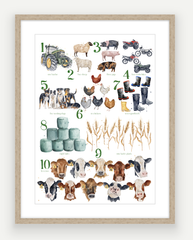 NEW Farming 123 - Watercolour Art Print