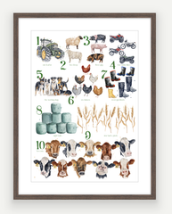NEW Farming 123 - Watercolour Art Print