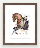 Dressage Portrait- Watercolour Mini Print
