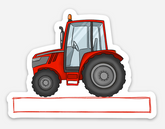 Red Tractor - Vinyl Name Sticker
