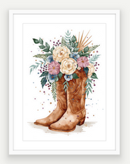 Cowboy Boots II - Watercolour Print
