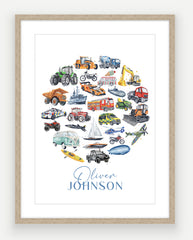 Personalised Vehicle Print - Watercolour Art Print - PRINT OF THE WEEK 20% OFF