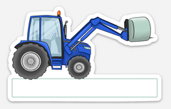 Blue Tractor - Vinyl Name Sticker