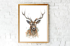 Sika Stag - Watercolour Art Print