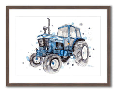 Blue Ford Tractor - Watercolour Print