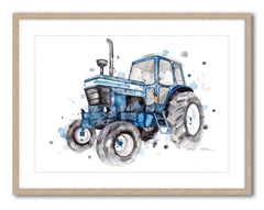 Blue Ford Tractor - Watercolour Print