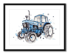Blue Ford Tractor - Watercolour Print