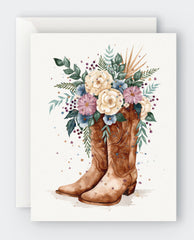 Cowboy Boots - Blank Greeting Card