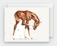 Chestnut Filly - Blank Greeting Card