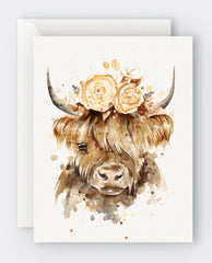 Highland Cow - Blank Greeting Card