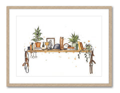 The Equestrian's Shelf - Watercolour Print