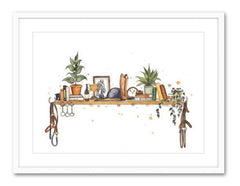 The Equestrian's Shelf - Watercolour Print