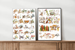 Woodland ABC - Watercolour Art Print