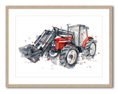Red Massey Tractor - Watercolour Print