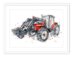 Red Massey Tractor - Watercolour Print