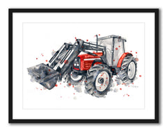 Red Massey Tractor - Watercolour Print
